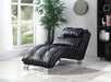Dilleston Upholstered Chaise Black - U&U Home Budget Furniture (Carteret, NJ)