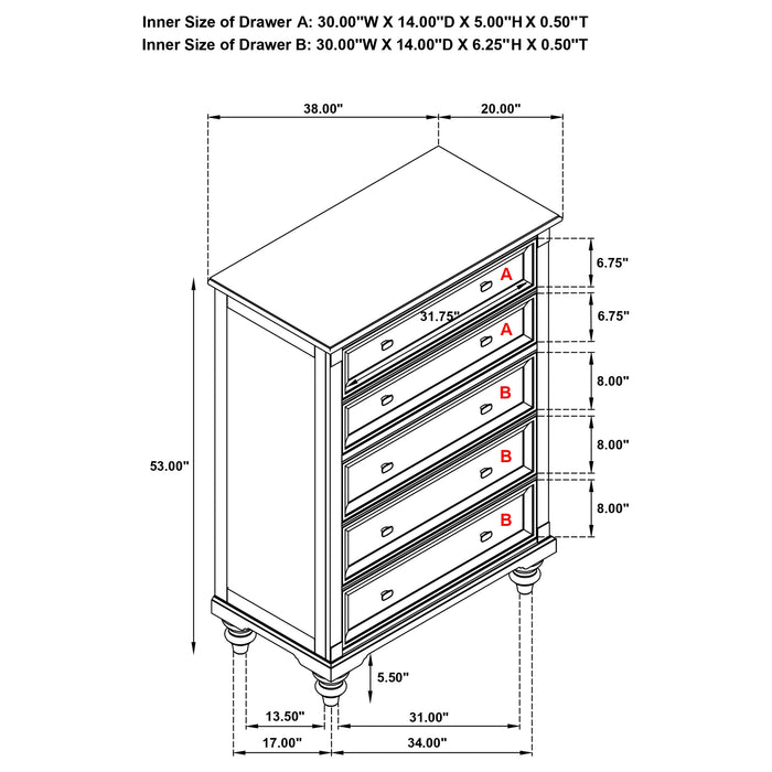 Andover Chest - U&U Home Budget Furniture (Carteret, NJ)