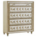 Antonella 5-drawer Upholstered Chest Ivory and Camel - U&U Home Budget Furniture (Carteret, NJ)
