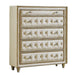 Antonella 5-drawer Upholstered Chest Ivory and Camel - U&U Home Budget Furniture (Carteret, NJ)