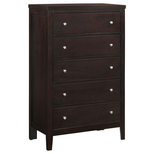 Carlton 5-drawer Rectangular Chest Cappuccino - U&U Home Budget Furniture (Carteret, NJ)