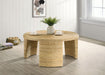 Artina Woven Rattan Round Coffee Table Natural Brown - U&U Home Budget Furniture (Carteret, NJ)