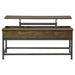 Byers Black Coffee Table with Hidden Storage Brown Oak and Sandy Black - U&U Home Budget Furniture (Carteret, NJ)
