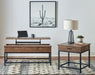 Byers Black Coffee Table with Hidden Storage Brown Oak and Sandy Black - U&U Home Budget Furniture (Carteret, NJ)