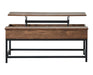 Byers Black Coffee Table with Hidden Storage Brown Oak and Sandy Black - U&U Home Budget Furniture (Carteret, NJ)