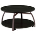 Dacre Round Coffee Table Dark Grey and Black Nickel - U&U Home Budget Furniture (Carteret, NJ)