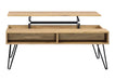 Fanning Lift Top Storage Coffee Table Golden Oak and Black - U&U Home Budget Furniture (Carteret, NJ)