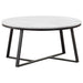 Hugo Round Coffee Table White and Matte Black - U&U Home Budget Furniture (Carteret, NJ)