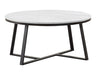 Hugo Round Coffee Table White and Matte Black - U&U Home Budget Furniture (Carteret, NJ)