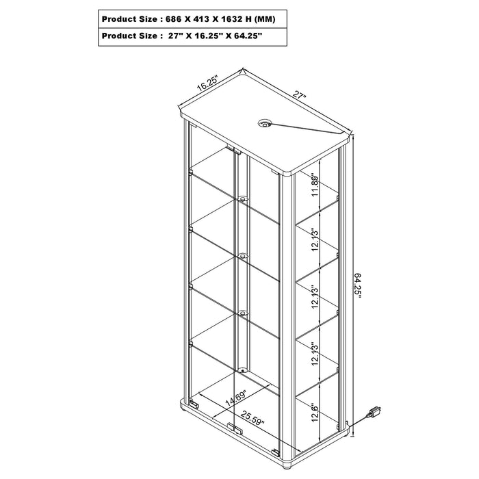Aero Curio Cabinet - U&U Home Budget Furniture (Carteret, NJ)