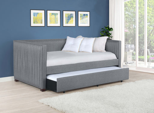 Brodie Upholstered Twin Daybed with Trundle Grey - U&U Home Budget Furniture (Carteret, NJ)