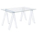 Amaturo Writing Desk with Glass Top Clear - U&U Home Budget Furniture (Carteret, NJ)