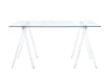 Amaturo Writing Desk with Glass Top Clear - U&U Home Budget Furniture (Carteret, NJ)