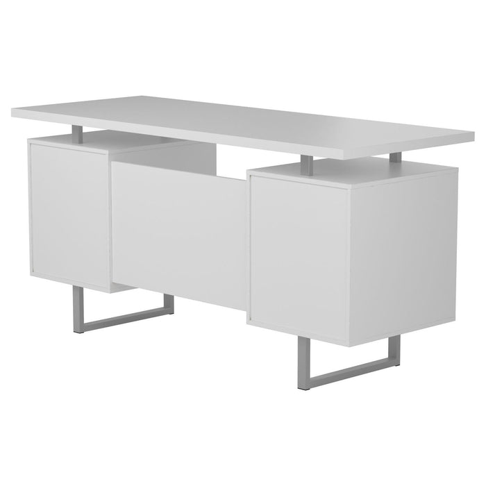 Lawtey Floating Top Office Desk White Gloss - U&U Home Budget Furniture (Carteret, NJ)