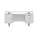 Lawtey Floating Top Office Desk White Gloss - U&U Home Budget Furniture (Carteret, NJ)