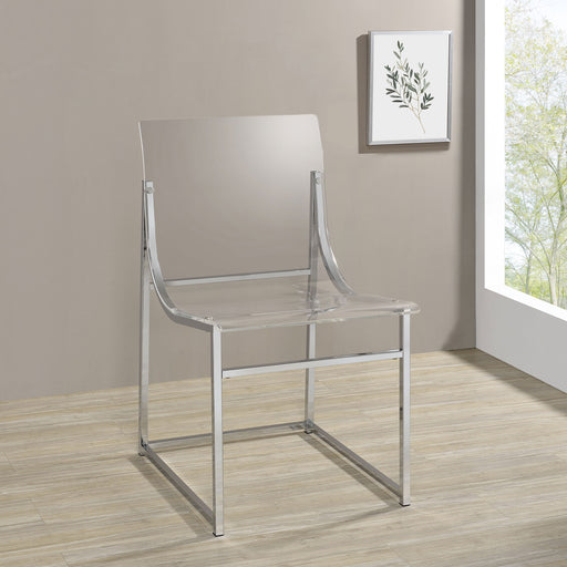 Adino Acrylic Dining Side Chair Clear and Chrome - U&U Home Budget Furniture (Carteret, NJ)