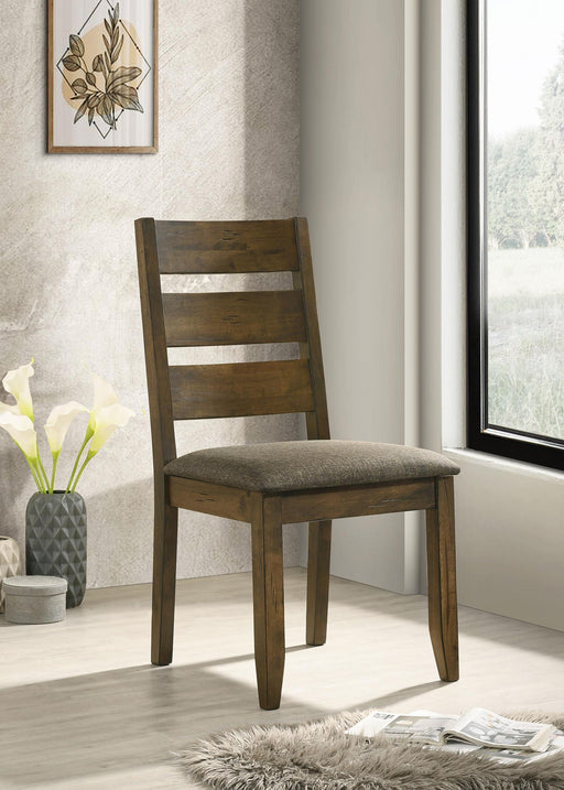 Alston Ladder Back Dining Side Chairs Knotty Nutmeg and Grey (Set of 2) - U&U Home Budget Furniture (Carteret, NJ)
