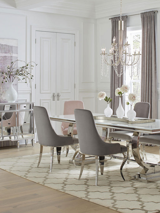 Antoine Upholstered Demi Arm Dining Side Chairs (Set of 2) - U&U Home Budget Furniture (Carteret, NJ)