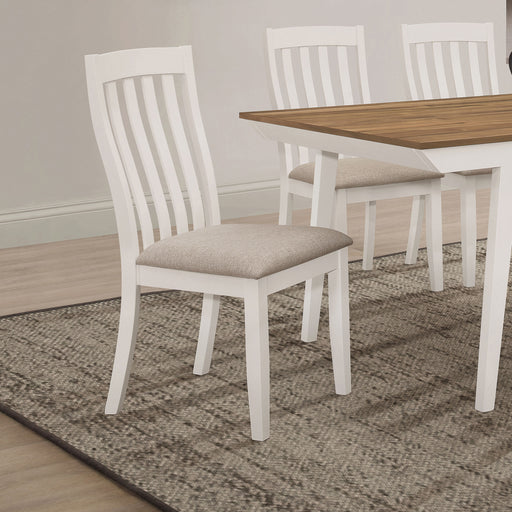 Anwar Vertical Slat Back Dining Side Chair Off White - U&U Home Budget Furniture (Carteret, NJ)