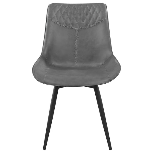 Brassie Upholstered Side Chairs Grey (Set of 2) - U&U Home Budget Furniture (Carteret, NJ)