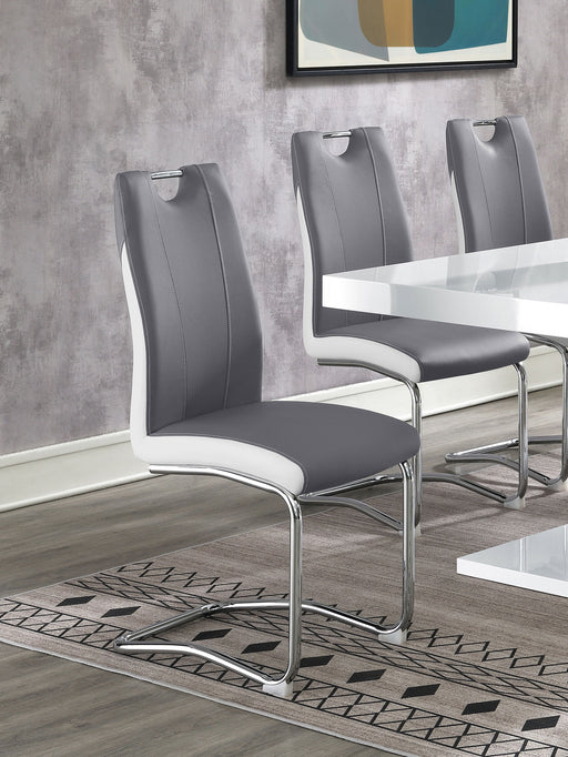 Brooklyn Upholstered Side Chairs with S-frame (Set of 4) Grey and White - U&U Home Budget Furniture (Carteret, NJ)