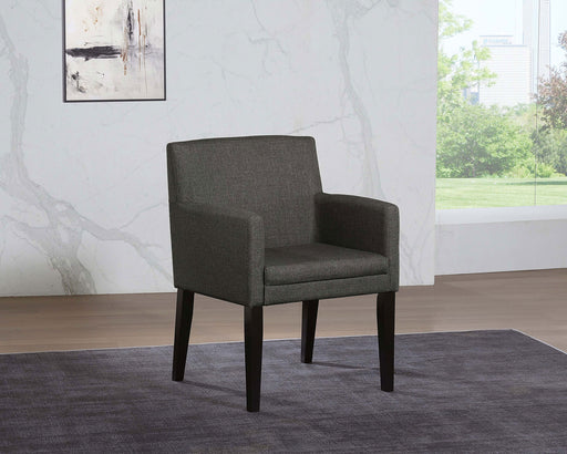 Catherine Upholstered Dining Arm Chair Charcoal Grey and Black (Set of 2) - U&U Home Budget Furniture (Carteret, NJ)