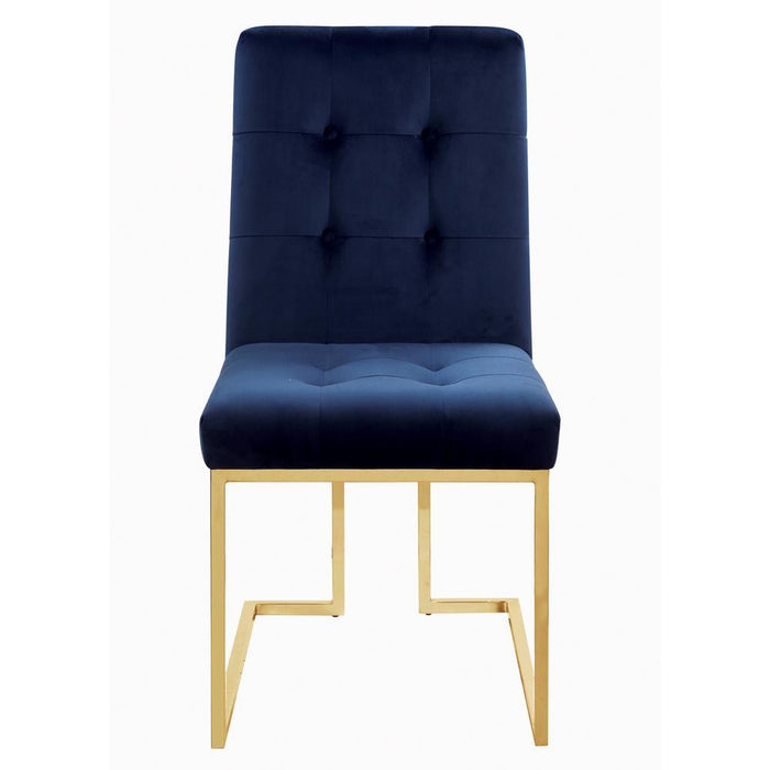 Cisco Tufted Back Side Chairs Ink Blue (Set of 2) - U&U Home Budget Furniture (Carteret, NJ)
