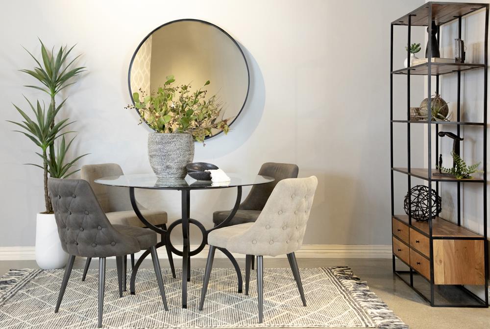 Cosmo Upholstered Curved Back Side Chairs (Set of 2) - U&U Home Budget Furniture (Carteret, NJ)