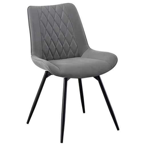 Diggs Upholstered Tufted Swivel Dining Chairs Grey and Gunmetal (Set of 2) - U&U Home Budget Furniture (Carteret, NJ)