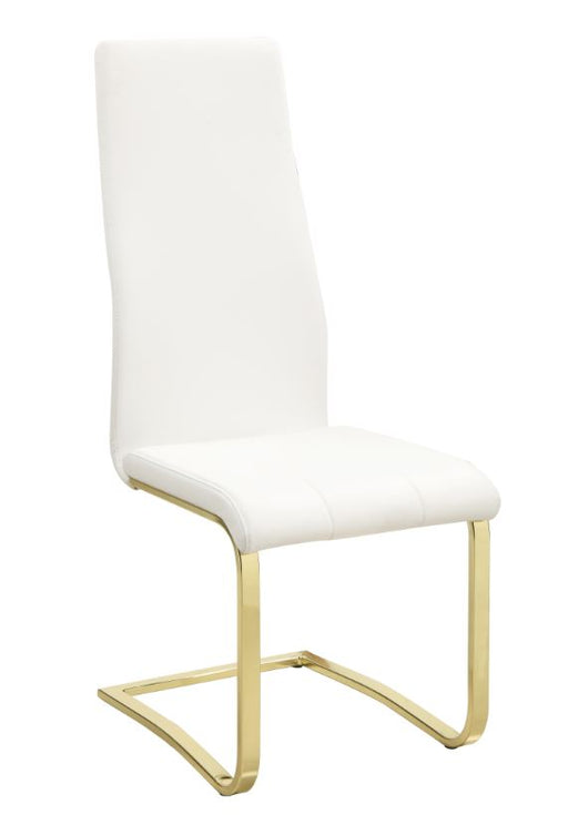 Montclair Side Chairs White and Rustic Brass (Set of 4) - U&U Home Budget Furniture (Carteret, NJ)