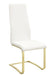 Montclair Side Chairs White and Rustic Brass (Set of 4) - U&U Home Budget Furniture (Carteret, NJ)