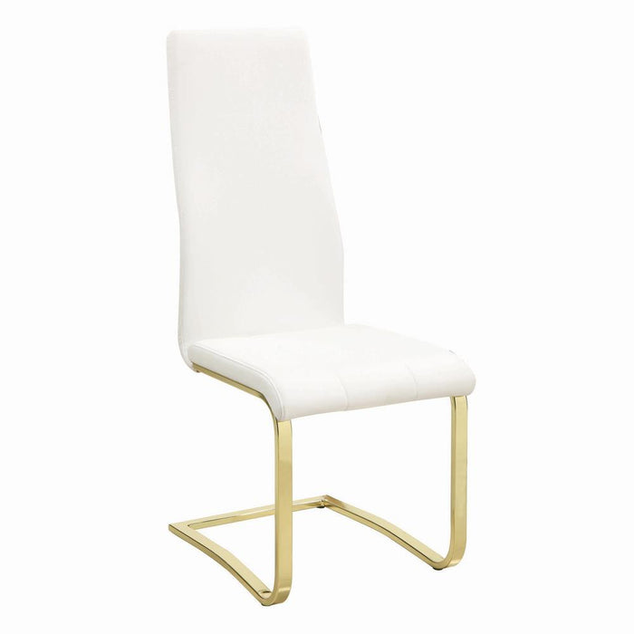 Montclair Side Chairs White and Rustic Brass (Set of 4) - U&U Home Budget Furniture (Carteret, NJ)