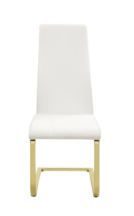 Montclair Side Chairs White and Rustic Brass (Set of 4) - U&U Home Budget Furniture (Carteret, NJ)