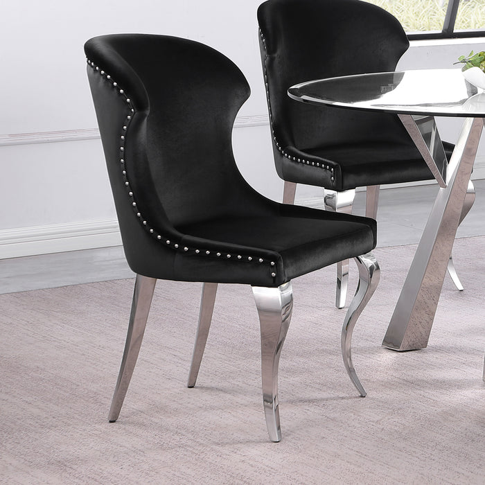 Cheyanne Upholstered Wingback Side Chair with Nailhead Trim (Set of 2) - U&U Home Budget Furniture (Carteret, NJ)