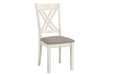 Fortress 7-piece Dining Set Chestnut and Vintage White - U&U Home Budget Furniture (Carteret, NJ)
