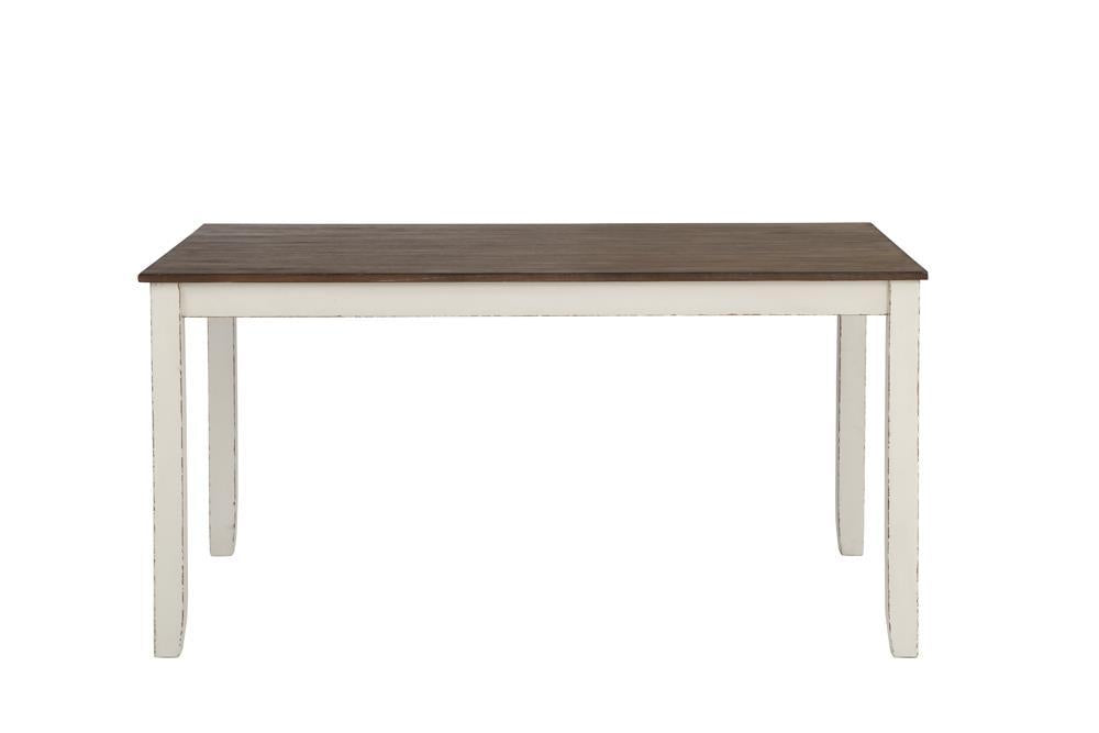 Fortress 7-piece Dining Set Chestnut and Vintage White - U&U Home Budget Furniture (Carteret, NJ)