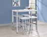 Natividad 5-piece Bar Set White High Gloss and Chrome - U&U Home Budget Furniture (Carteret, NJ)