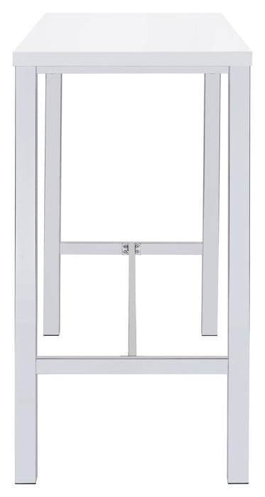 Natividad 5-piece Bar Set White High Gloss and Chrome - U&U Home Budget Furniture (Carteret, NJ)