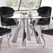 Alaia Round Glass Top Dining Table Clear and Chrome - U&U Home Budget Furniture (Carteret, NJ)