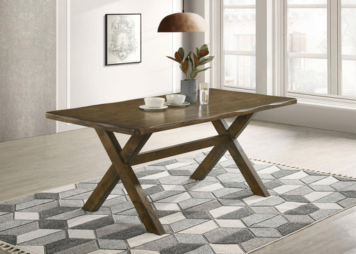 Alston X-shaped Dining Table Knotty Nutmeg - U&U Home Budget Furniture (Carteret, NJ)