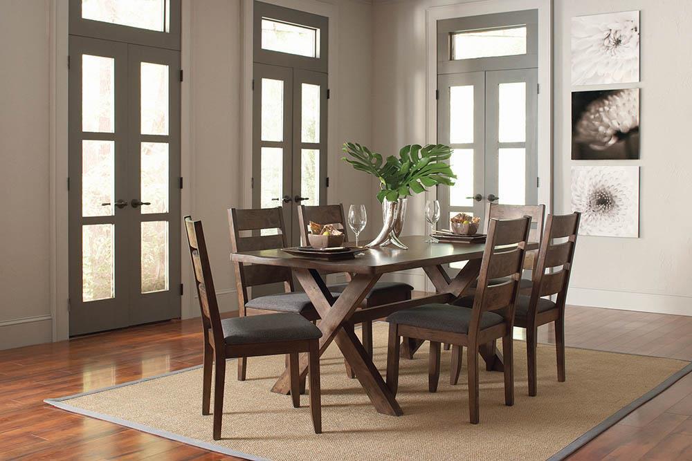 Alston X-shaped Dining Table Knotty Nutmeg - U&U Home Budget Furniture (Carteret, NJ)
