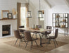 Altus Swirl Base Dining Table Natural Oak and Gunmetal - U&U Home Budget Furniture (Carteret, NJ)