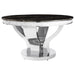 Anchorage Round Dining Table Chrome and Black - U&U Home Budget Furniture (Carteret, NJ)