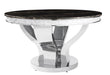 Anchorage Round Dining Table Chrome and Black - U&U Home Budget Furniture (Carteret, NJ)