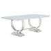 Antoine Rectangle Dining Table White and Chrome - U&U Home Budget Furniture (Carteret, NJ)
