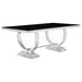 Antoine Rectangular Dining Table Chrome and Black - U&U Home Budget Furniture (Carteret, NJ)