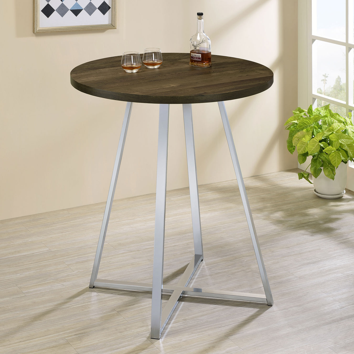 Brown Oak / Chrome
