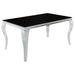 Carone Rectangular Dining Table Chrome and Black - U&U Home Budget Furniture (Carteret, NJ)