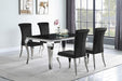 Carone Rectangular Dining Table Chrome and Black - U&U Home Budget Furniture (Carteret, NJ)