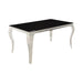Carone Rectangular Dining Table Chrome and Black - U&U Home Budget Furniture (Carteret, NJ)
